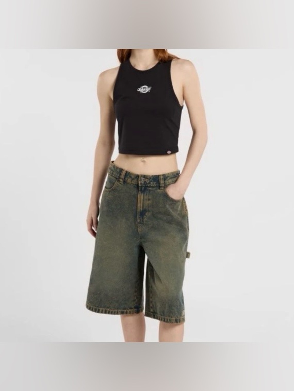 NWT DICKIES DENIM Baggy Skater CARPENTER JORT Shorts Size 26